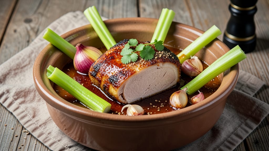 Café Rio Pork Recipe Slow Cooker: Five-Spice Glossed Crust With Celery Crown Crunch