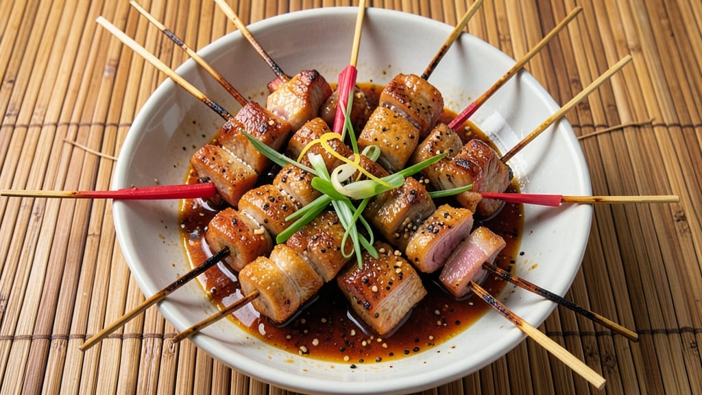 Chinese Pork On A Stick Recipe: Skewered Five-Spice Crunch With Celery Crown