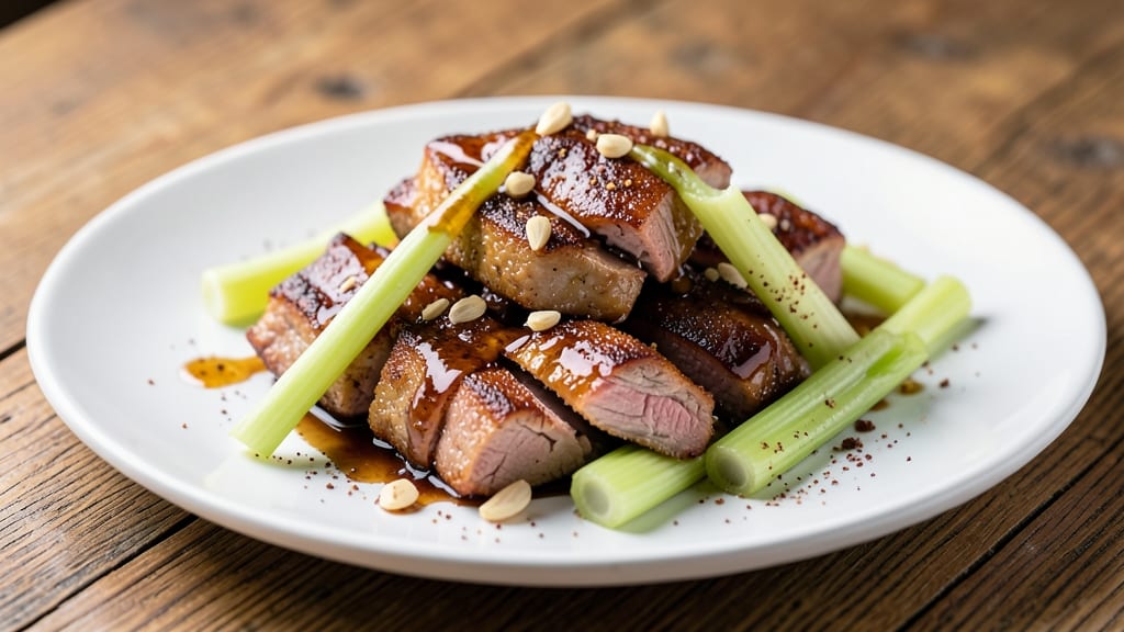 Canned Pork Recipe Ideas: Five-Spice Stir-Fry With Crispy Celery Crown
