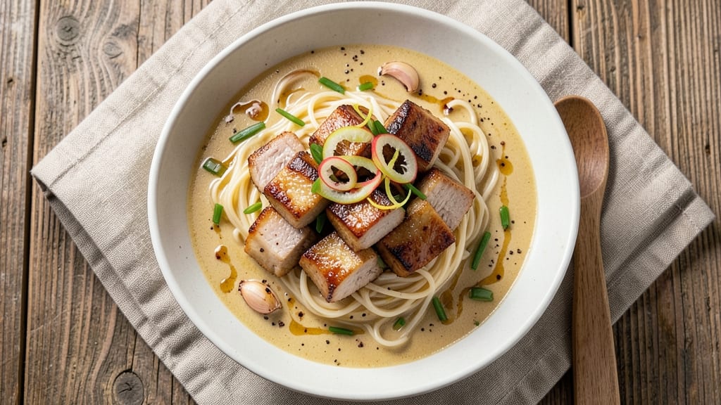 Creamy Pork Ramen Recipe: Silky Egg-Drizzled Richness in 30 Minutes