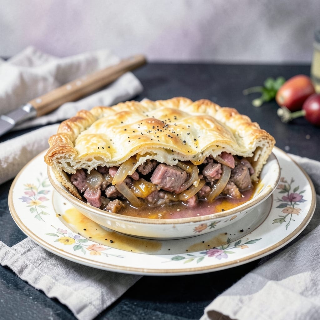 Beef and Pork Meat Pie Recipe: Flaky Pastry Hugs Savory Dual-Meat Filling
