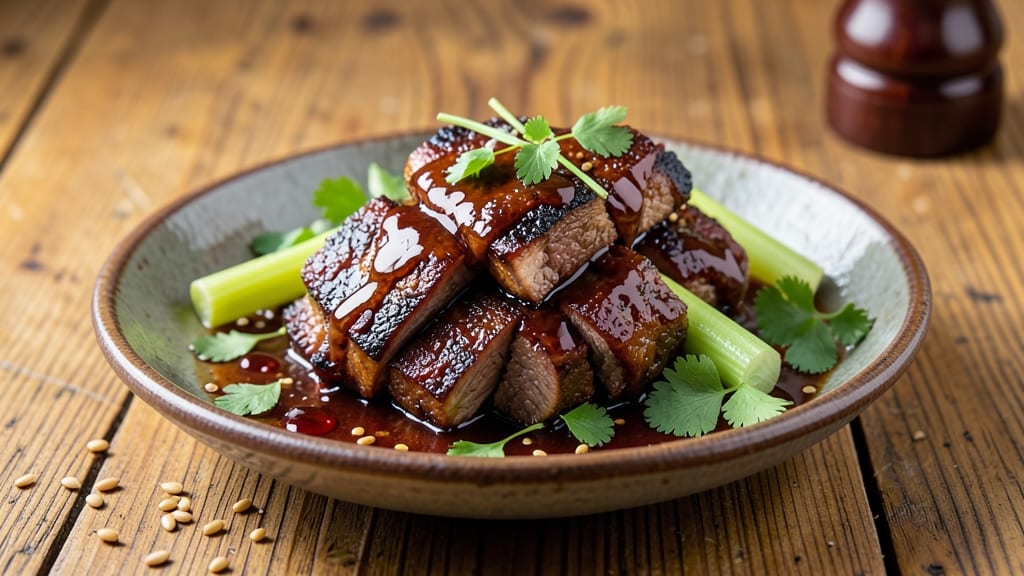 Café Rio Sweet Pork Recipe Without Coke: Five-Spice Glossed Crispy Celery Crown Bites