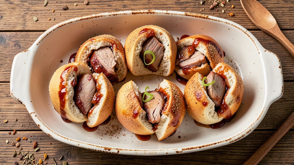 Chinese Baked BBQ Pork Buns Recipe: Celery Crown Crunch Meets Five-Spice Glossed Softness