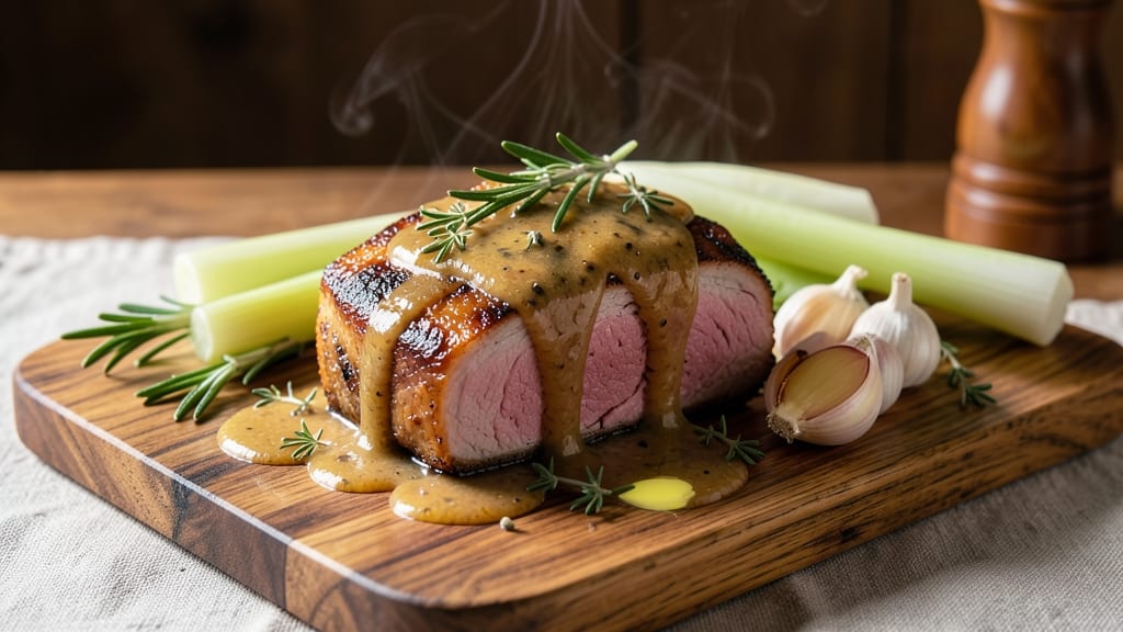 Country-Style Pork Loin Recipe: Celery-Crowned Crisp With Juicy Heart