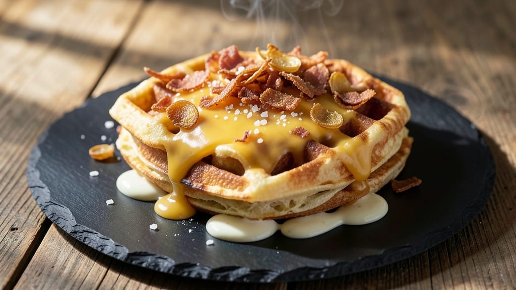 Chaffles With Pork Rinds Recipe: Crispy Cheese Waffle Sandwich Magic