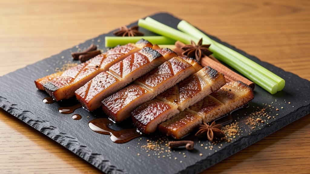 Costco Pork Belly Strips Recipe: Celery-Crowned Crispy Bites With Five-Spice Gloss