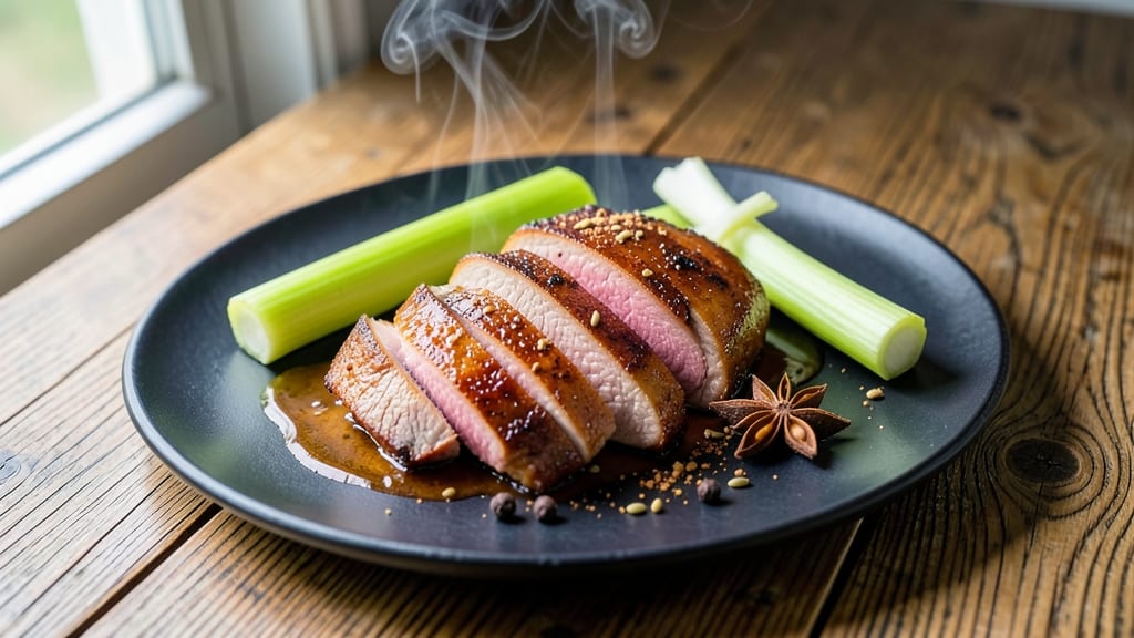 Chef's Pork Recipe: Celery Crown Crunch Meets Five-Spice Gloss