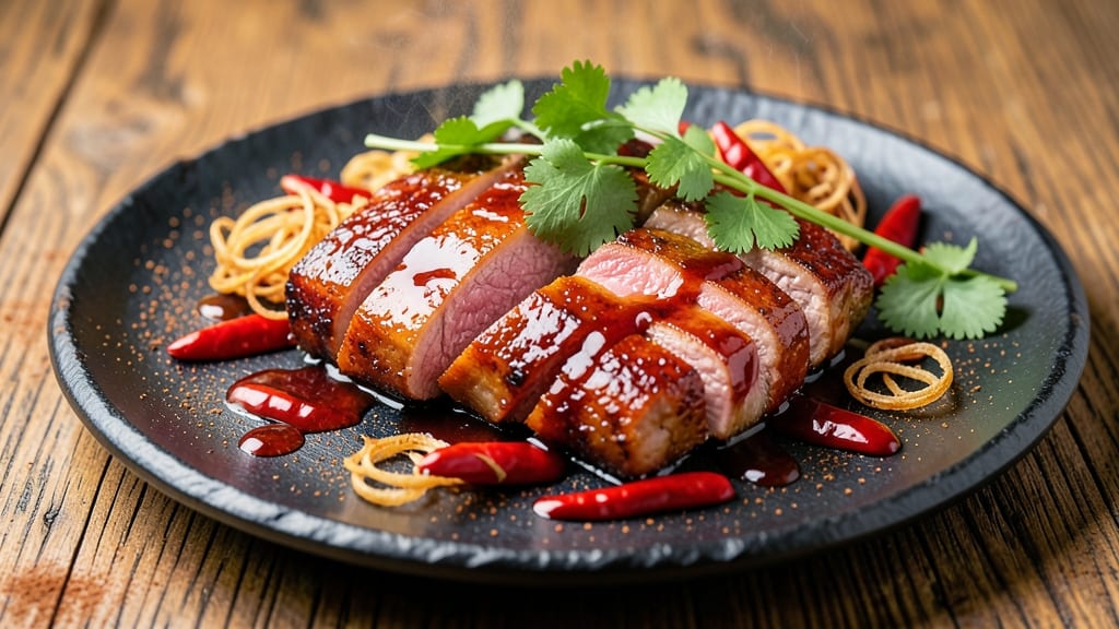 Chinese Red Barbecue Pork Recipe: Five-Spice Glossed Crust With Celery Crown Crunch