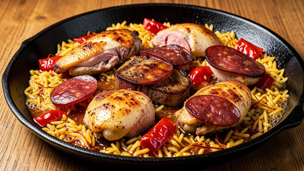 Chicken and Pork Paella Recipe: Saffron-Infused One-Pan Fiesta