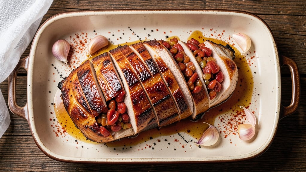 Boudin Stuffed Pork Loin Recipe: Celery Crown Crunch Meets Spiced Pork Perfection
