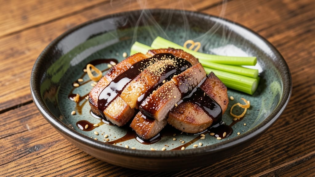 Chinese Pork Heart Recipe: Celery Crown Crunch With Five-Spice Gloss