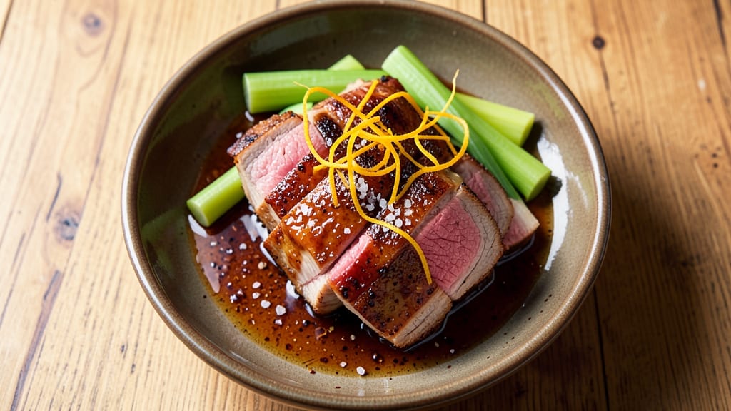 Cook's Country Pork Tenderloin Recipe: Five-Spice Glossed Crust With Celery Crown Sparkle