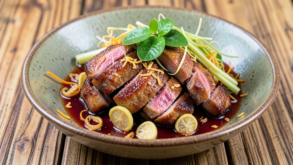 Cambodian BBQ Pork Recipe: Celery Crown Crunch With Five-Spice Glossed Meat