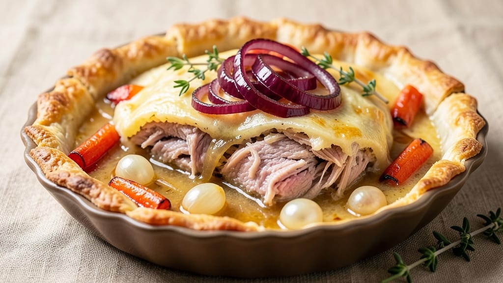 Creamy Pork Pot Pie Recipe: Velvety Filling Hugged by Flaky Layers