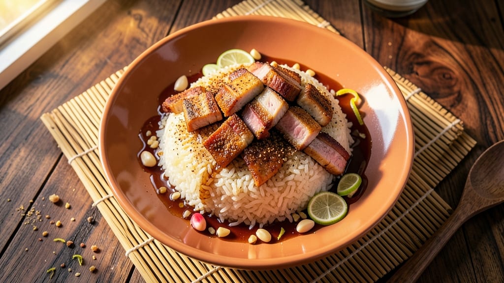 Chinese Sticky Rice With Pork Recipe: Glutinous Rice and Charred Pork Harmony