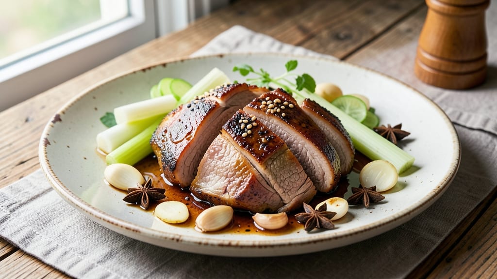 Boston Pork Recipe: Celery-Crowned Roast With Five-Spice Glaze