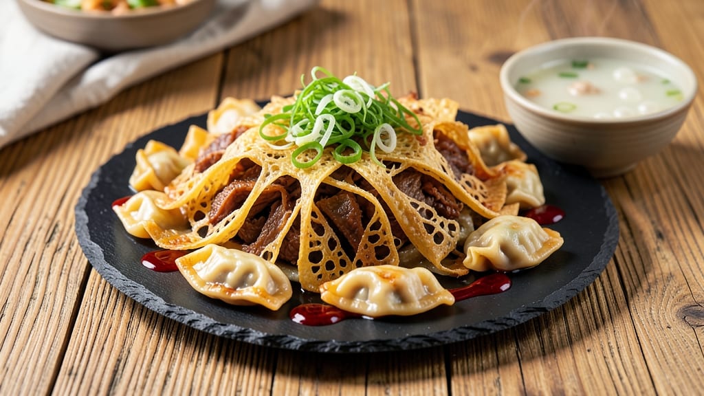 Chinese Pork Wonton Recipe: Pan-Fried Crispness With Celery Crown Twist