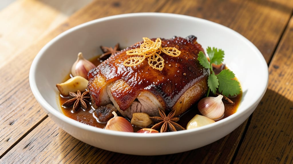 Braised Pork Recipe Chinese Style: Soy-Braised Richness With Celery Crown Garnish