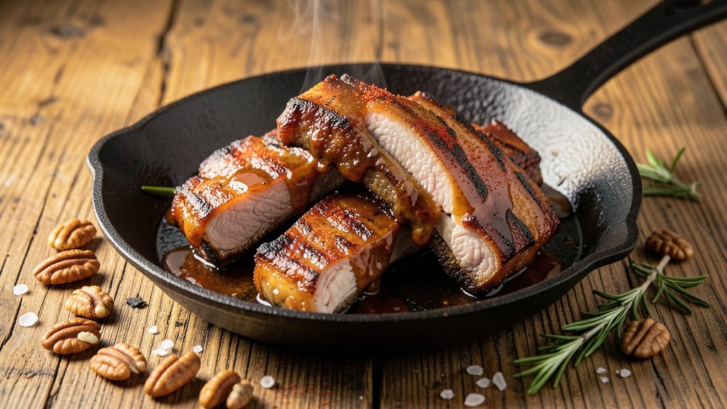 Cowboy Candy Pork Belly Ribs Recipe: Crispy Bark, Celery Crown Crunch, and Sticky Gloss