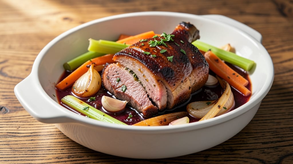 Braised Pork Neck Recipe: Deep Umami Richness With Celery Crown Sparkle