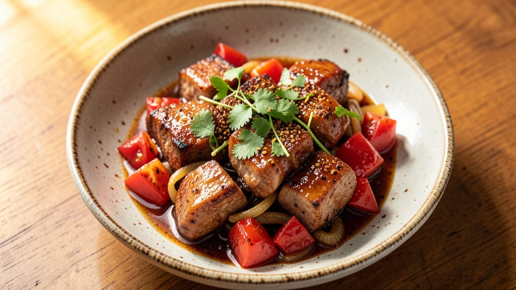 Chilli Pork Recipe Indian: Five-Spice Glossed Crust With Celery Crown Crunch